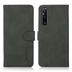 Coque Portefeuille Livre Cuir Etui Clapet D01Y pour Sony Xperia 1 V Vert