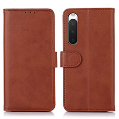 Coque Portefeuille Livre Cuir Etui Clapet D01Y pour Sony Xperia 10 IV Marron