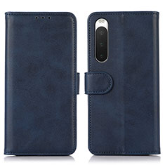 Coque Portefeuille Livre Cuir Etui Clapet D01Y pour Sony Xperia 10 IV SO-52C Bleu