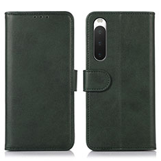 Coque Portefeuille Livre Cuir Etui Clapet D01Y pour Sony Xperia 10 IV SOG07 Vert