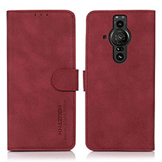 Coque Portefeuille Livre Cuir Etui Clapet D01Y pour Sony Xperia PRO-I Rouge