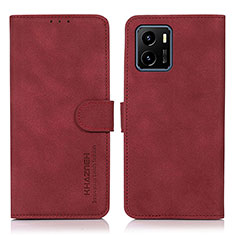 Coque Portefeuille Livre Cuir Etui Clapet D01Y pour Vivo iQOO U5x Rouge