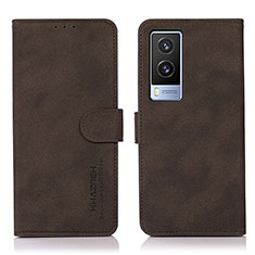 Coque Portefeuille Livre Cuir Etui Clapet D01Y pour Vivo V21e 5G Marron