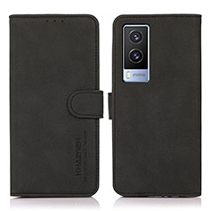 Coque Portefeuille Livre Cuir Etui Clapet D01Y pour Vivo V21e 5G Noir