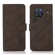 Coque Portefeuille Livre Cuir Etui Clapet D01Y pour Vivo X80 Pro 5G Marron