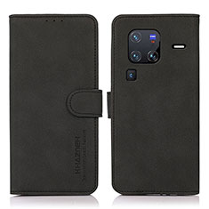 Coque Portefeuille Livre Cuir Etui Clapet D01Y pour Vivo X80 Pro 5G Noir