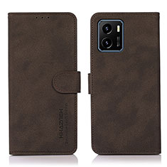 Coque Portefeuille Livre Cuir Etui Clapet D01Y pour Vivo Y10 Marron