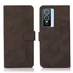 Coque Portefeuille Livre Cuir Etui Clapet D01Y pour Vivo Y74s 5G Marron