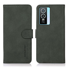 Coque Portefeuille Livre Cuir Etui Clapet D01Y pour Vivo Y74s 5G Vert