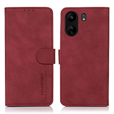 Coque Portefeuille Livre Cuir Etui Clapet D01Y pour Xiaomi Poco C65 Rouge