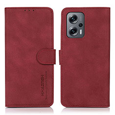 Coque Portefeuille Livre Cuir Etui Clapet D01Y pour Xiaomi Poco F5 5G Rouge