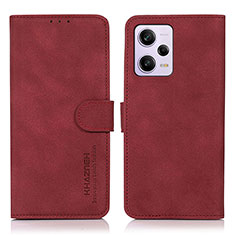 Coque Portefeuille Livre Cuir Etui Clapet D01Y pour Xiaomi Redmi Note 12 Pro+ Plus 5G Rouge