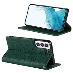 Coque Portefeuille Livre Cuir Etui Clapet D02T pour Samsung Galaxy S21 5G Vert