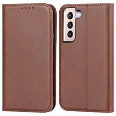 Coque Portefeuille Livre Cuir Etui Clapet D03T pour Samsung Galaxy S21 Plus 5G Marron