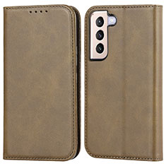 Coque Portefeuille Livre Cuir Etui Clapet D03T pour Samsung Galaxy S22 5G Kaki