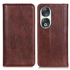 Coque Portefeuille Livre Cuir Etui Clapet D03Y pour Huawei Honor 90 5G Marron