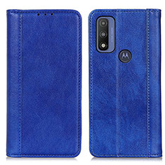 Coque Portefeuille Livre Cuir Etui Clapet D03Y pour Motorola Moto G Pure Bleu