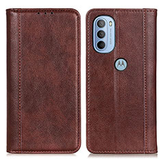 Coque Portefeuille Livre Cuir Etui Clapet D03Y pour Motorola Moto G41 Marron