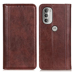 Coque Portefeuille Livre Cuir Etui Clapet D03Y pour Motorola Moto G51 5G Marron