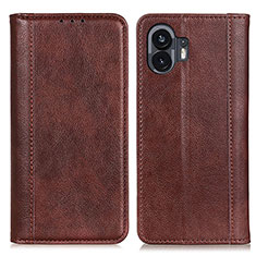 Coque Portefeuille Livre Cuir Etui Clapet D03Y pour Nothing Phone 2 Marron