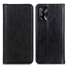 Coque Portefeuille Livre Cuir Etui Clapet D03Y pour Oppo F19 Noir