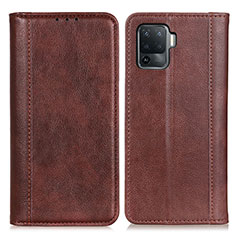 Coque Portefeuille Livre Cuir Etui Clapet D03Y pour Oppo F19 Pro Marron