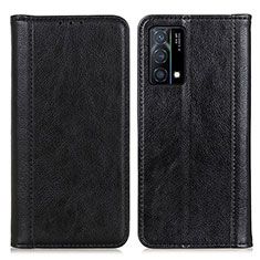 Coque Portefeuille Livre Cuir Etui Clapet D03Y pour Oppo K9 5G Noir