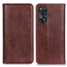 Coque Portefeuille Livre Cuir Etui Clapet D03Y pour Oppo Reno8 T 4G Marron