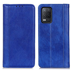 Coque Portefeuille Livre Cuir Etui Clapet D03Y pour Realme 9 5G India Bleu