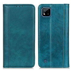 Coque Portefeuille Livre Cuir Etui Clapet D03Y pour Realme C20 Vert