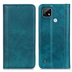 Coque Portefeuille Livre Cuir Etui Clapet D03Y pour Realme C21 Vert