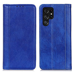 Coque Portefeuille Livre Cuir Etui Clapet D03Y pour Samsung Galaxy S22 Ultra 5G Bleu