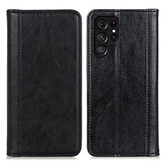 Coque Portefeuille Livre Cuir Etui Clapet D03Y pour Samsung Galaxy S22 Ultra 5G Noir