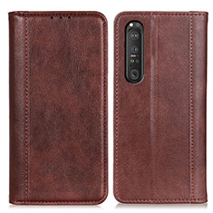 Coque Portefeuille Livre Cuir Etui Clapet D03Y pour Sony Xperia 1 III Marron