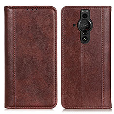 Coque Portefeuille Livre Cuir Etui Clapet D03Y pour Sony Xperia PRO-I Marron