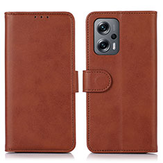 Coque Portefeuille Livre Cuir Etui Clapet D03Y pour Xiaomi Redmi Note 11T Pro 5G Marron