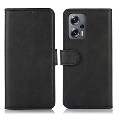 Coque Portefeuille Livre Cuir Etui Clapet D03Y pour Xiaomi Redmi Note 11T Pro+ Plus 5G Noir