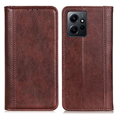 Coque Portefeuille Livre Cuir Etui Clapet D03Y pour Xiaomi Redmi Note 12 4G Marron