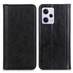 Coque Portefeuille Livre Cuir Etui Clapet D03Y pour Xiaomi Redmi Note 12 Pro 5G Noir