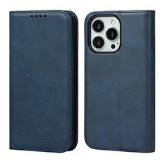 Coque Portefeuille Livre Cuir Etui Clapet D04T pour Apple iPhone 13 Pro Bleu