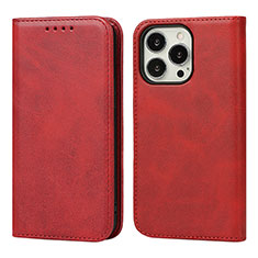 Coque Portefeuille Livre Cuir Etui Clapet D04T pour Apple iPhone 13 Pro Rouge