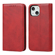 Coque Portefeuille Livre Cuir Etui Clapet D04T pour Apple iPhone 15 Rouge