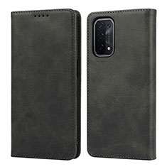 Coque Portefeuille Livre Cuir Etui Clapet D04T pour Oppo A54 5G Noir