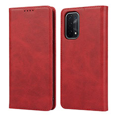 Coque Portefeuille Livre Cuir Etui Clapet D04T pour Oppo A54 5G Rouge