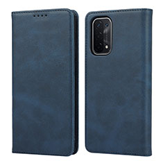 Coque Portefeuille Livre Cuir Etui Clapet D04T pour Oppo A74 5G Bleu