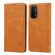 Coque Portefeuille Livre Cuir Etui Clapet D04T pour Oppo A74 5G Brun Clair