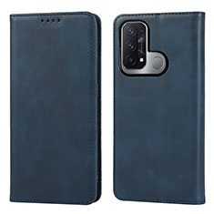 Coque Portefeuille Livre Cuir Etui Clapet D04T pour Oppo Reno5 A Bleu