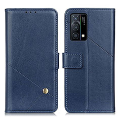 Coque Portefeuille Livre Cuir Etui Clapet D04Y pour Oppo K9 5G Bleu