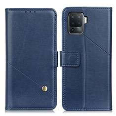 Coque Portefeuille Livre Cuir Etui Clapet D04Y pour Oppo Reno5 F Bleu