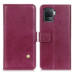 Coque Portefeuille Livre Cuir Etui Clapet D04Y pour Oppo Reno5 F Violet